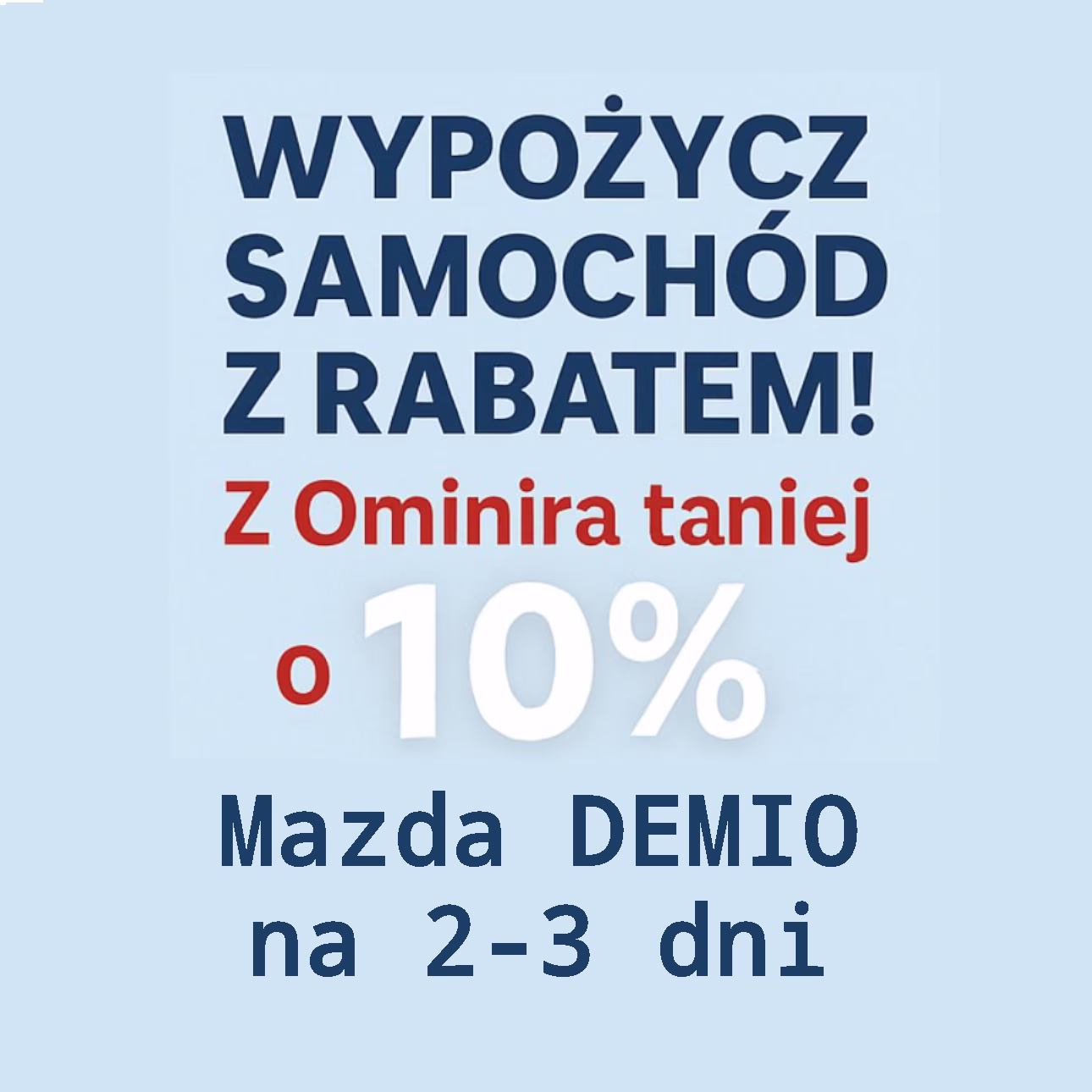 Mazda DEMIO - wynajem na 2-3 dni