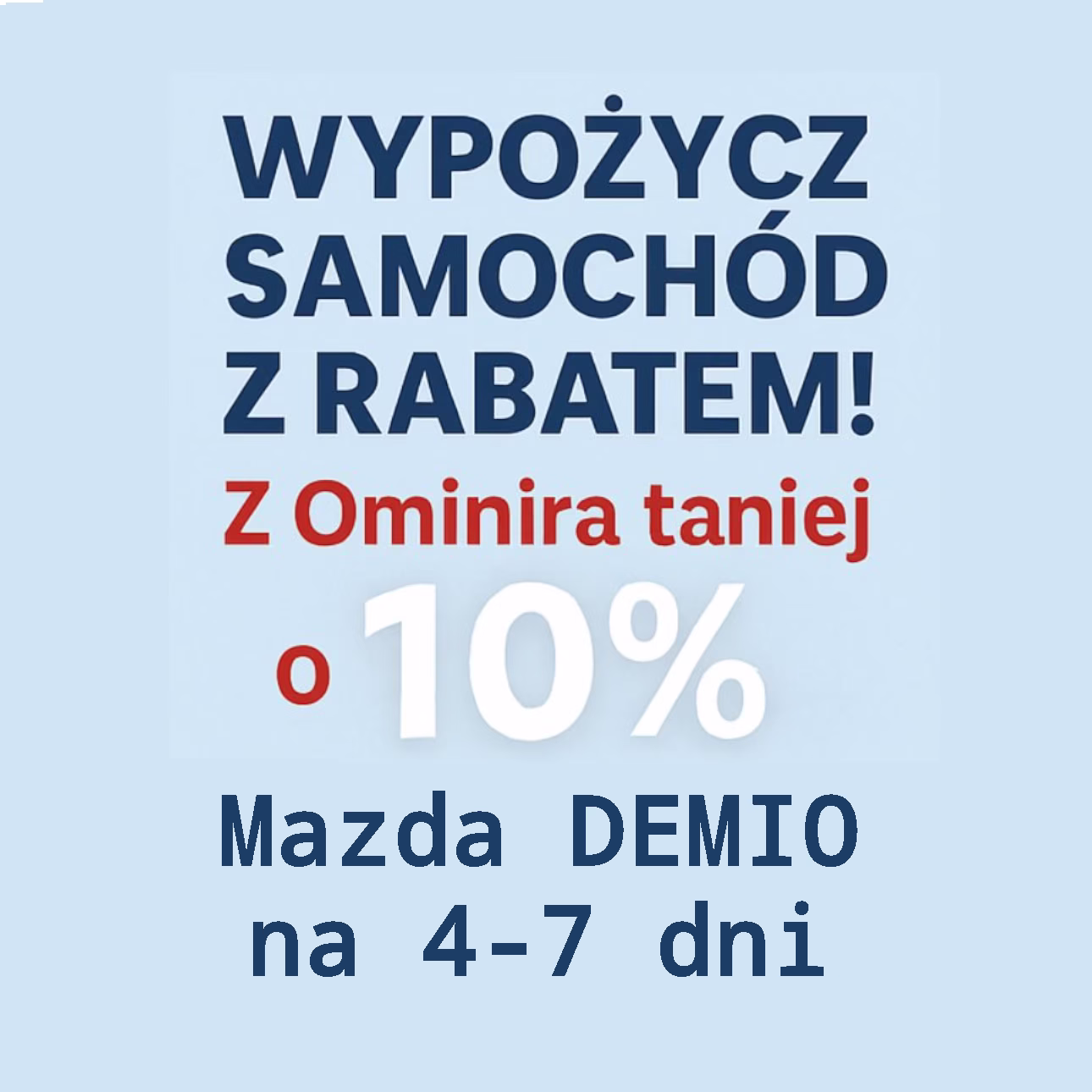 Mazda DEMIO - wynajem na 4-7 dni